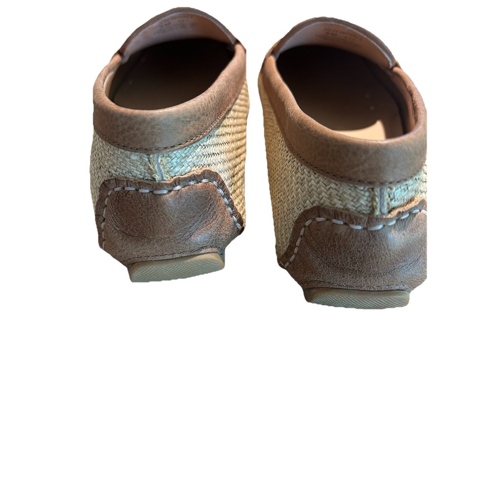Flag LTD Women's Morgan Leather Penny Driving Loafers Rattan Rafia 9M New $110 - Picture 6 of 12